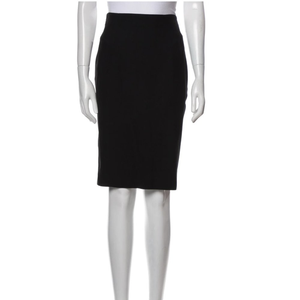 Alexander McQueen Black Pencil Skirt with Zip Closure - sz 40